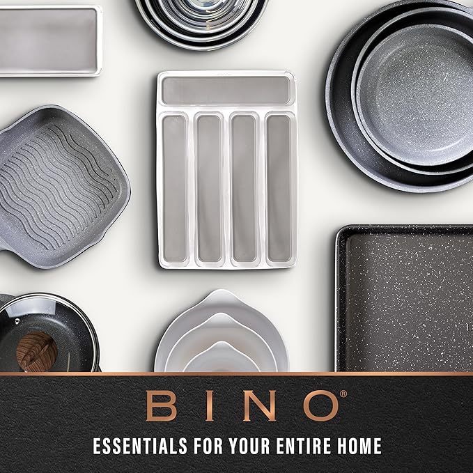 BINO | Woven Plastic Basket | Small (Natural), 5-Pack | THE JUTE COLLECTION | Home Organization, Space - Saving Storage, Stylish Design | Jute Basket | Plastic Storage Basket-NeatNest