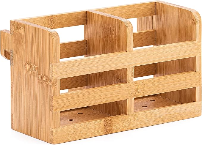 Bamboo Utensil Holder for Dish Rack - Flatware, Cutlery and Utensil Drying Caddy - Fits Bambusi Bamboo Dish Drying Racks Natural