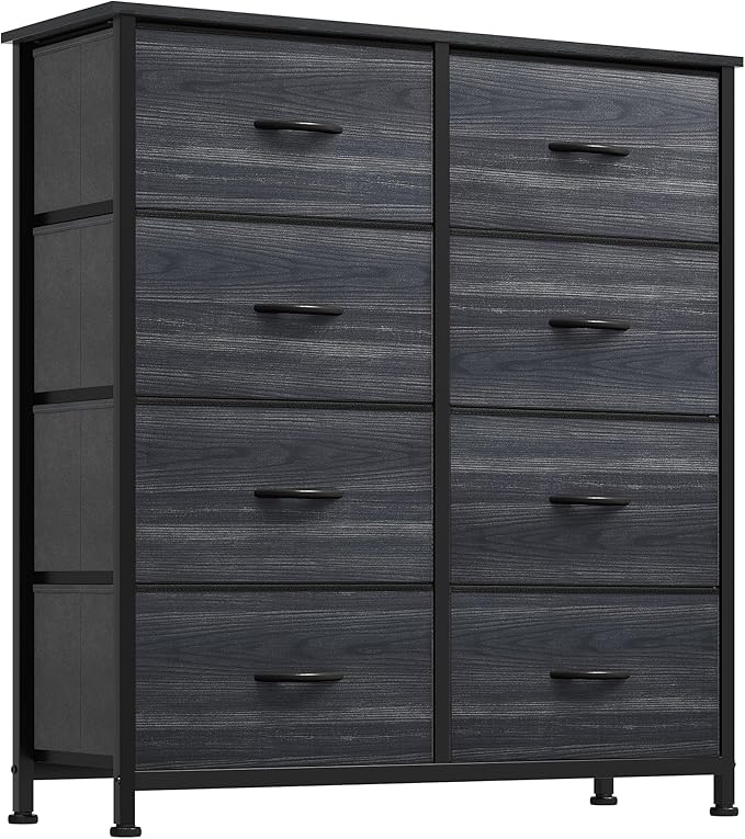 DWVO Dresser with 8 Drawers - Fabric Storage Tower, Organizer Unit for Bedroom, Hallway, Closets - Sturdy Steel Frame, Wooden Top & Easy Pull Fabric Bins-NeatNest
