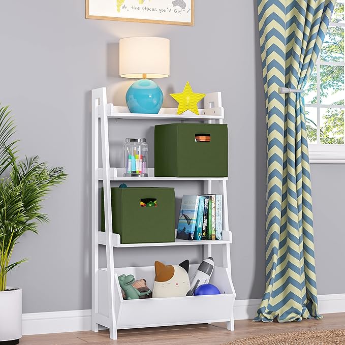 RiverRidge Folding Storage Bins with Handles Olive Cube Storage Organizer for Closet, Bedroom & Playroom - Closet Organizers and Storage Set of 2-NeatNest