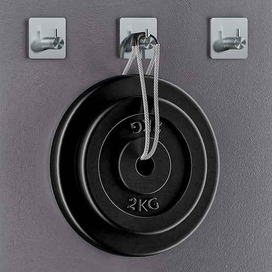 Brushed Nickel Self Adhesive Towel Hooks for Bathroom Wall Door Mounted - SUS304 Stainless Steel Strong Strips Stick on 3M Wall Hooks for Hanging Coat, Hat, Bag, Key, Jacket – 8 Pack-NeatNest