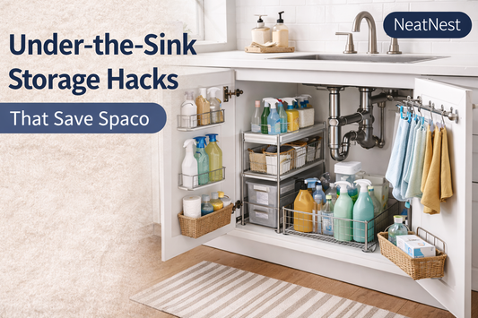 Under-the-sink storage hacks that save space with organized shelves and bins by NeatNest
