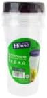 HomeyGear [48 Oz - Purple - 2 Pk] Large Deli Food Storage Screw And Seal Containers 48 Oz Stackable Reusable Mirowave Dishwasher Safe Quality Plastic Twist Cap Canisters 2 Pack