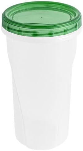 HomeyGear [48 Oz - Green - 4 Pk] Large Deli Food Storage Screw And Seal Containers 48 Oz Stackable Reusable Mirowave Dishwasher Safe Quality Plastic Twist Cap Canisters 4 Pack