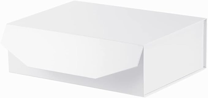 1Pcs 13x9x4 Inches White Gift Boxes with Lids for Presents Magnetic gift box large Gift Box for Bridesmaid Proposal，Groomsman (Glossy White)-NeatNest