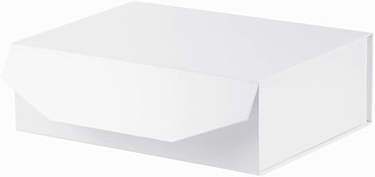 1Pcs 13x9x4 Inches White Gift Boxes with Lids for Presents Magnetic gift box large Gift Box for Bridesmaid Proposal，Groomsman (Glossy White)-NeatNest