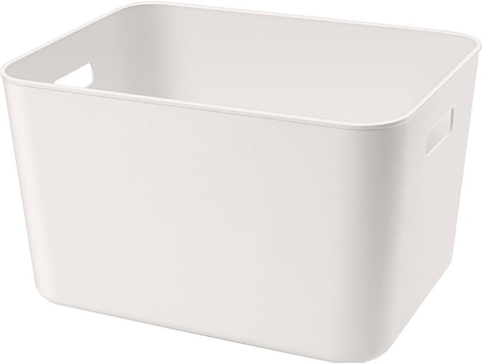 Set of 3 Plastic Storage Bin,13.4x10.2x8'' Versatil Kitchen Pantry,Desk,Office and Drawer,Plastic Organizer Container Under Bed,Under Sink Bathroom Organizer (Large)-NeatNest