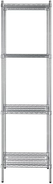 18" x 24" NSF Stainless Steel 4-Shelf Kit with 86" Posts, Heavy Duty Storage Shelving, Wire Shelving Kit, NSF Commercial Storage Rack Unit