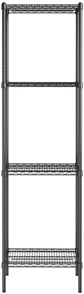 14" x 24" NSF Black Epoxy 4-Shelf Kit with 86" Posts, Heavy Duty Storage Shelving, Wire Shelving Kit, NSF Commercial Storage Rack Unit