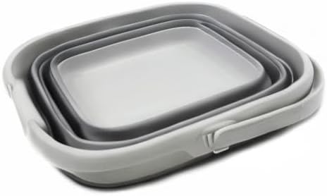 SAMMART 10L (2.6 Gallon) Collapsible Rectangular Handy Bucket (Grey, 1)-NeatNest