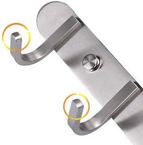 Coat Hook Wall Mount - NHENY Towel Rack with 6 Hooks Hanger for Hanging Clothes, Bags, Keys, and Towels Bathroom, Entryway, Door, 304 Stainless Steel Brushed Nickel-NeatNest