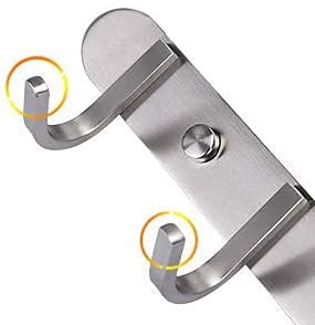 Coat Hook Rack Brushed Nickel 8-Inch Coat&Towel Hook Rail Wall Mounted with 3 Hooks, Durable Wall Hangers for Bedroom, Bathroom, Foyer, Hallway (SUS304 Stainless Steel)-NeatNest