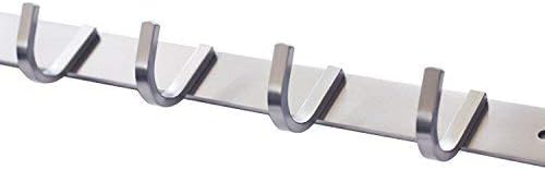 Coat Hook Rack with 8 Square Hooks - Premium Modern Wall Mounted - Ultra durable with solid steel construction, Brushed stainless steel finish, Super easy installation, Rust and water proof-NeatNest