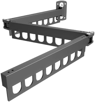 Clothes Drying Rack Carbon Steel Laundry Drying Rack Collapsible Grey Wall Mounted Clothes Rack Clothes Hanger Rack with Hooks for Drying Clothes 47 Inch