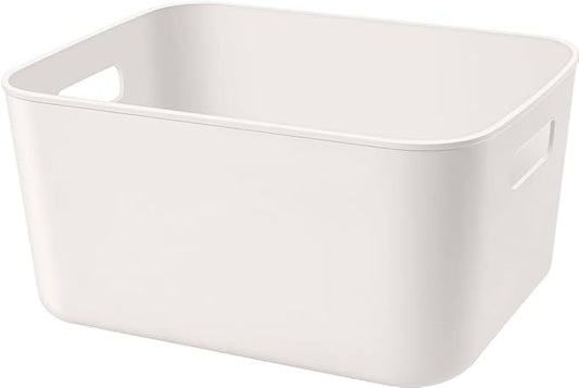 Set Of 2 Plastic Storage Bins,10.5×8×5.5" Versatile Kitchen Pantry Organization and Storage,for Plastic Storage Container Under Bed,Under Sink Bathroom Organizer (2 Pack Medium, White)-NeatNest