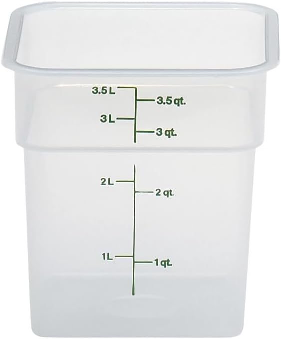 Cambro Food Storage Container (6 Pack) - Classic Series Square - 4 QT (Quart) - Commercial Grade for Food Prep (Translucent)-NeatNest