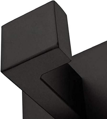 2PC Self Adhesive 304 Stainless Steel Bathroom Square Towel Hook Chrome Finish Coat hat Door Hook Hanger Bathroom Accessories,No Screw Need (Black, 2PC)