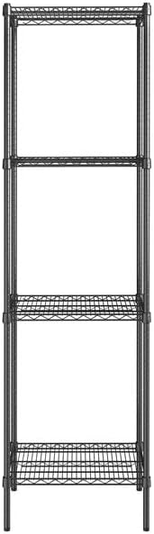 18" x 24" NSF Black Epoxy 4-Shelf Kit with 86" Posts, Heavy Duty Storage Shelving, Wire Shelving Kit, NSF Commercial Storage Rack Unit