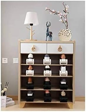 Shoe Slots Organizer, 20 PCS Adjustable Shoe Rack Stacker Storage Space Saver, Double Deck Shoe Rack Holder for Closet Organization, Black-NeatNest