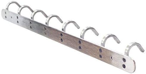 Coat Hook Rack with 8 Square Hooks - Premium Modern Wall Mounted - Ultra durable with solid steel construction, Brushed stainless steel finish, Super easy installation, Rust and water proof-NeatNest