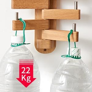 Coat Hooks for Wall, Oak Wood Wall Hooks with 5 Swivel Foldable Arms, 12'' Length Coat Rack Hat Hooks for Bathroom Entryway Bedroom Office Kitchen, Heavy Duty (Natural)-NeatNest