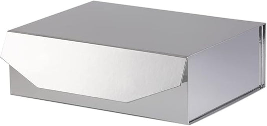1Pcs 13x9x4 Inches Silver Gift Boxes with Lids for Presents Magnetic gift box large Gift Box for Bridesmaid Proposal，Groomsman (Glossy Silver)-NeatNest