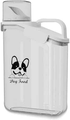 Dog Food Storage Container Airtight |3 Qt/2.8 L Clear Plastic Dog Puppy Food Treats Container with Measuring Cup|Hold up to 3.8 lbs of Pet Food|Portable Food Containers for Travel| BPA Free-NeatNest