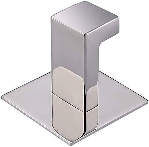 2PC Self Adhesive 304 Stainless Steel Bathroom Square Towel Hook Chrome Finish Coat hat Door Hook Hanger Bathroom Accessories,No Screw Need (Chrome, 2PC)