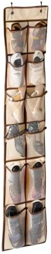 KEEPJOY Over The Door Shoe Organizer,Hanging Shoe Organizer 12 Mesh Pockets Shoe Organizer for Closet,Works Well for Men and Woman Kids Shoes Storage, 57.5×12.6inch(Beige)-NeatNest