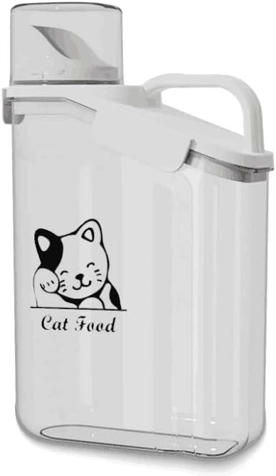 Cat Food Storage Container Airtight |3 Qt/2.8 L Clear Plastic Cat Puppy Food Treats Container with Measuring Cup|Hold up to 3.8 lbs of Pet Food|Portable Food Containers for Travel| BPA Free-NeatNest