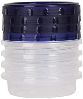 HomeyGear 4 Pack Twist Top Food Storage Containers Leak-Proof, Airtight Soup Storage Canisters with Screw & Seal Lids BPA-Free, Stackable, Reusable Kitchen Essentials 8-Ounce
