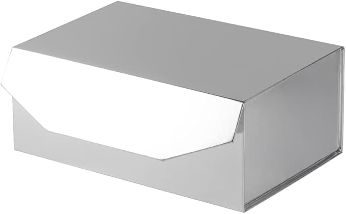 1PCS Silver Gift Box 9.5x7x4 Inches, Sturdy Gift Box with Lid for Gift Packaging, Foldable Magnetic Closure Storage Boxes, Bridesmaid proposal box, Rectangle Collapsible Box-NeatNest