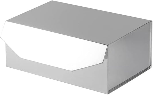 1PCS Silver Gift Box 9.5x7x4 Inches, Sturdy Gift Box with Lid for Gift Packaging, Foldable Magnetic Closure Storage Boxes, Bridesmaid proposal box, Rectangle Collapsible Box-NeatNest