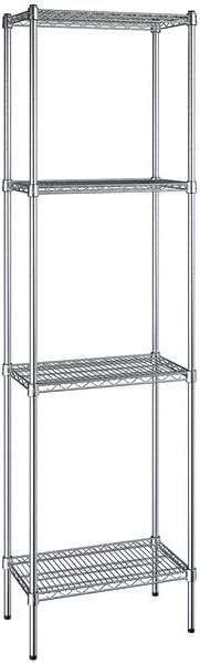 14" x 24" NSF Chrome 4-Shelf Kit with 86" Posts, Heavy Duty Storage Shelving, Wire Shelving Kit, NSF Commercial Storage Rack Unit