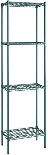 14" x 24" NSF Green Epoxy 4-Shelf Kit with 86" Posts, Heavy Duty Storage Shelving, Wire Shelving Kit, NSF Commercial Storage Rack Unit