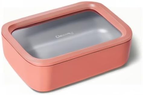 Caraway Glass Food Storage - 6.6 Cup Ceramic Coated Container - Non-Toxic, Non-Stick Lunch Box With Lids - Dishwasher, Oven, & Microwave Safe - Perracotta-NeatNest
