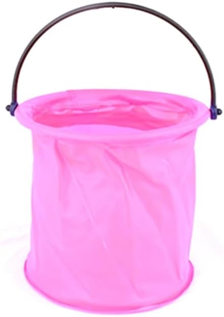 Collapsible Water Bucket, Collapsible Bucket with Handle, Collapsible Water Bucket for Camping,Outdoor,Fishing,Cleaning (Pink)-NeatNest