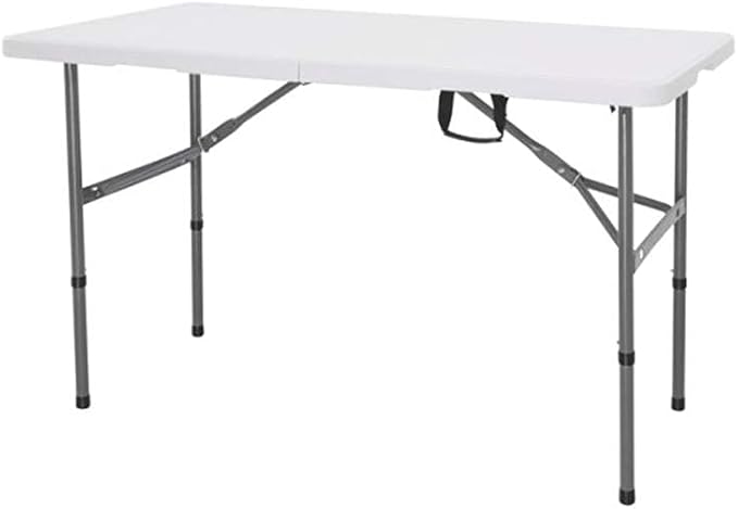 4ft Picnic Table,Folding Utility Table Portable Fold-in-Half Plastic Picnic Party Dining Camp Table with Handle for Indoor Outdoor-NeatNest