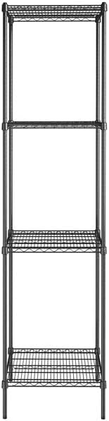 24" x 24" NSF Black Epoxy 4-Shelf Kit with 96" Posts, Heavy Duty Storage Shelving, Wire Shelving Kit, NSF Commercial Storage Rack Unit