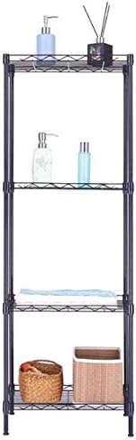 4 Tier Adjustable Storage Shelf Metal Storage Rack Wire Shelving Unit Storage Shelves Metal for Pantry Closet Kitchen Laundry (Black4)