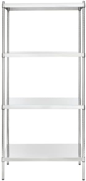 18" x 36" NSF Stainless Steel 4-Shelf Kit with 74" Posts, Heavy Duty Storage Shelving, Wire Shelving Kit, NSF Commercial Storage Rack Unit