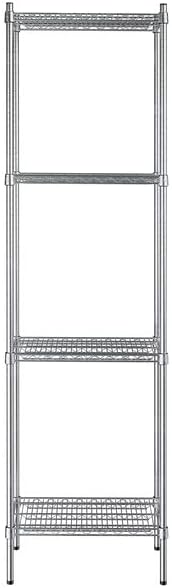 14" x 24" NSF Stainless Steel 4-Shelf Kit with 86" Posts, Heavy Duty Storage Shelving, Wire Shelving Kit, NSF Commercial Storage Rack Unit
