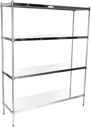 18" x 60" NSF Stainless Steel 4-Shelf Kit with 74" Posts, Heavy Duty Storage Shelving, Wire Shelving Kit, NSF Commercial Storage Rack Unit