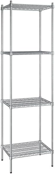 18" x 24" NSF Stainless Steel 4-Shelf Kit with 86" Posts, Heavy Duty Storage Shelving, Wire Shelving Kit, NSF Commercial Storage Rack Unit