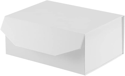 1PCS White Gift Box 9.5x7x4 Inches, Sturdy Gift Box with Lid for Gift Packaging, Foldable Magnetic Closure Storage Boxes, Bridesmaid proposal box, Rectangle Collapsible Box-NeatNest
