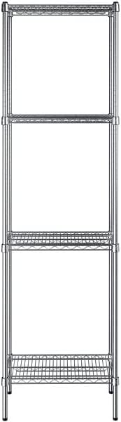 14" x 24" NSF Chrome 4-Shelf Kit with 86" Posts, Heavy Duty Storage Shelving, Wire Shelving Kit, NSF Commercial Storage Rack Unit