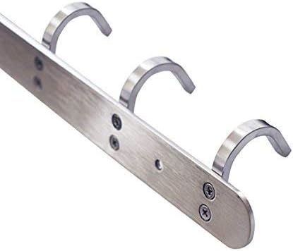 Coat Hook Rack with 8 Square Hooks - Premium Modern Wall Mounted - Ultra durable with solid steel construction, Brushed stainless steel finish, Super easy installation, Rust and water proof-NeatNest