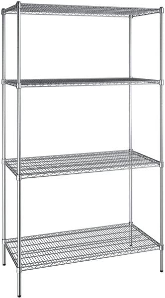 24" x 48" NSF Chrome 4-Shelf Kit with 86" Posts, Heavy Duty Storage Shelving, Wire Shelving Kit, NSF Commercial Storage Rack Unit