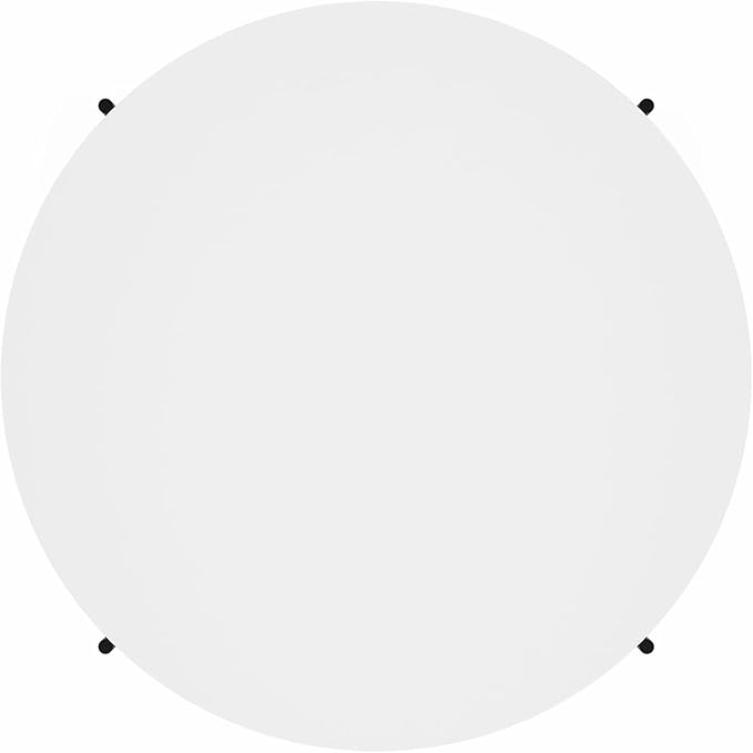 Furinno Besi 2-Tier Modern Round Coffee Table Table with Sturdy Metal Legs, White/Black-NeatNest