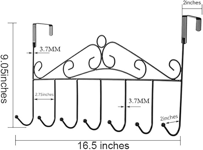 eywlwaar Over The Door Hooks Door Hanger Heavy Decorative Metal Rack for Home Use Hats Coats Key Bag Clothes Scarfs Door Hook